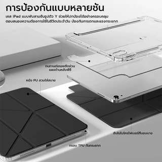 OSGEER Y พับพร้อมที่ใส่ดินสอสําหรับ iPad 12th 11th 10th Generation A16 2025 Air 8/7/ 6 11/ นิ้ว M4 M3 M2/Air 5/4 10.9/Pro 11/13 นิ้ว M4/M5 Auto Sleep/W โคฟ