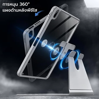 โอสเกร์ 360° กรณีหมุนสําหรับ iPad Air 11- นิ้ว M4/M3/M2 Air 8/7/6/5/4/3 Gen 12 11 10 9 8 Pro 11/13 นิ้ว M4/M5, การหมุน 360 องศาป้องกันขาตั้ง Clear กลับ, Auto Wake/Sleep