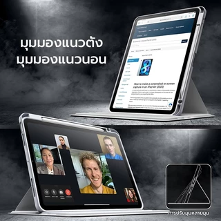 โอสเกร์ 360° กรณีหมุนสําหรับ iPad Air 11- นิ้ว M4/M3/M2 Air 8/7/6/5/4/3 Gen 12 11 10 9 8 Pro 11/13 นิ้ว M4/M5, การหมุน 360 องศาป้องกันขาตั้ง Clear กลับ, Auto Wake/Sleep