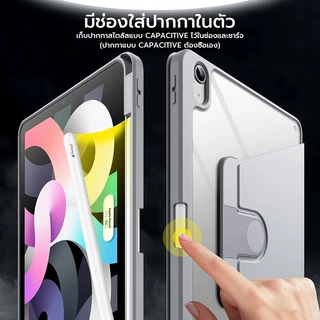 โอสเกร์ 360° กรณีหมุนสําหรับ iPad Air 11- นิ้ว M4/M3/M2 Air 8/7/6/5/4/3 Gen 12 11 10 9 8 Pro 11/13 นิ้ว M4/M5, การหมุน 360 องศาป้องกันขาตั้ง Clear กลับ, Auto Wake/Sleep
