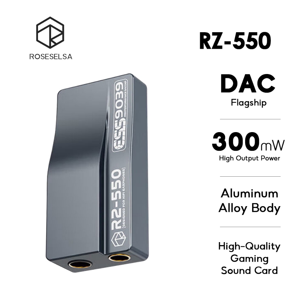 ROSESELSA RZ-550 RS9039/RS 9039 เครื่องขยายเสียงหูฟังไฮไฟ & DAC, ESS9039Q2M ชิป DSP, 3.5 มม./4.4 มม.