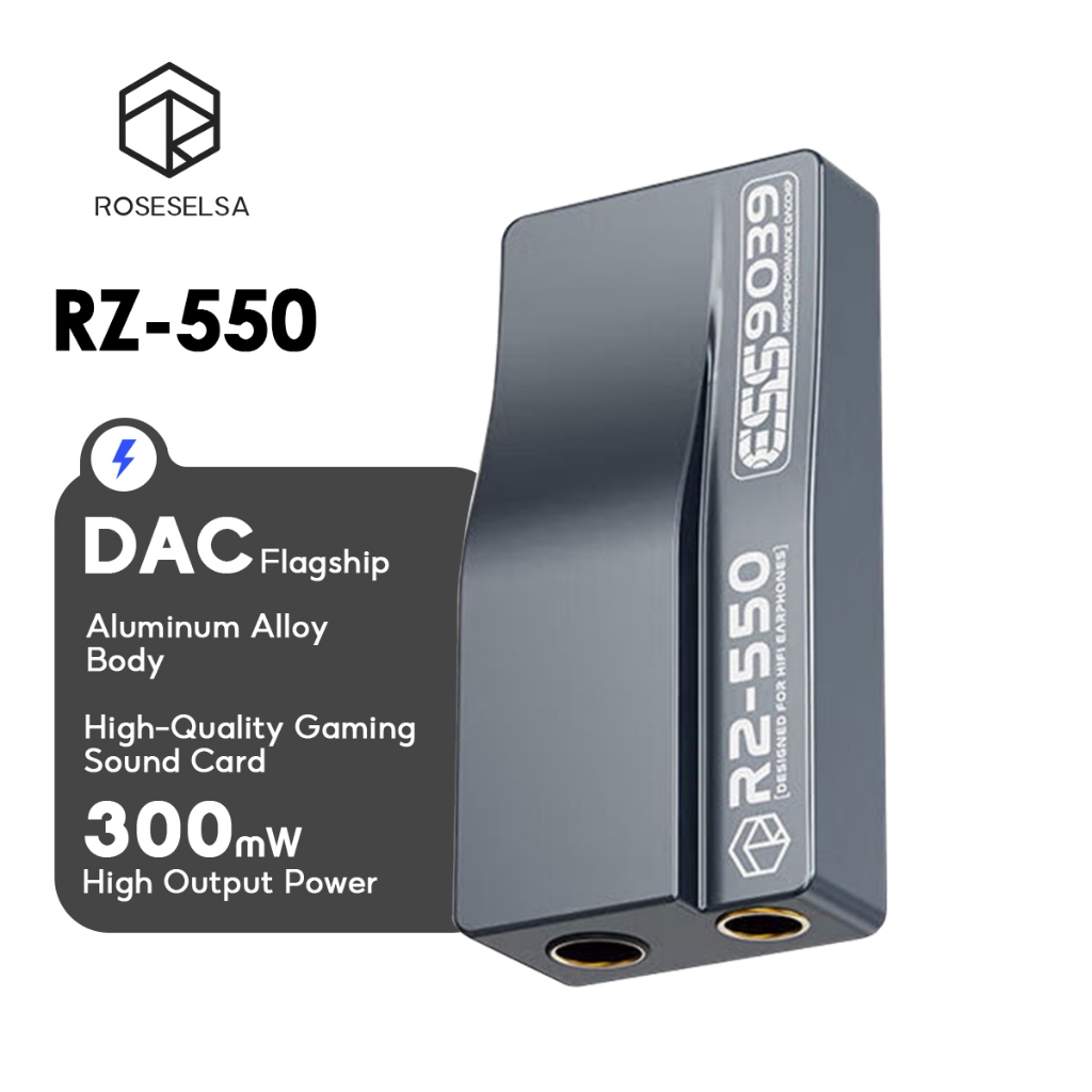 ROSESELSA RZ-550 RS9039/RS 9039 เครื่องขยายเสียงหูฟังไฮไฟ & DAC, ESS9039Q2M ชิป DSP, 3.5 มม./4.4 มม.