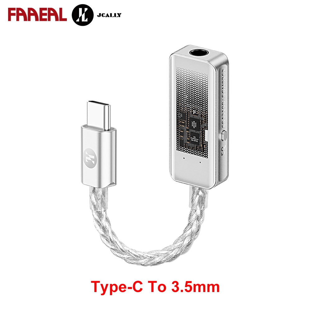 FAAEAL JCALLY JM98MAX Visual หูฟังสาย DAC Type-C ถึง 3.5 มม.CS43198 + SGM8262 ชิปคู่รองรับ EQ ปรับ M