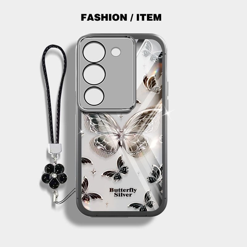 VRQR สําหรับ Vivo Y21d Y31d Y31 Y04 Y29S Y29 Y200 4G 5G Y19S Y100 (IDN) หมีและผีเสื้อใสกันกระแทกเคสโทรศัพท์พร้อมเชือกดอกไม้ ราคา ถูกที่สุด ดีลบีเคเค แกลเลอรีภาพที่ 2