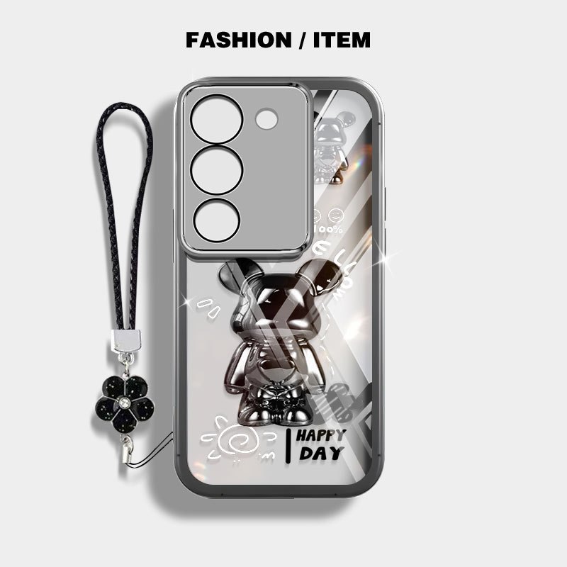 VRQR สําหรับ Vivo Y21d Y31d Y31 Y04 Y29S Y29 Y200 4G 5G Y19S Y100 (IDN) หมีและผีเสื้อใสกันกระแทกเคสโทรศัพท์พร้อมเชือกดอกไม้ ราคา ถูกที่สุด ดีลบีเคเค แกลเลอรีภาพที่ 5