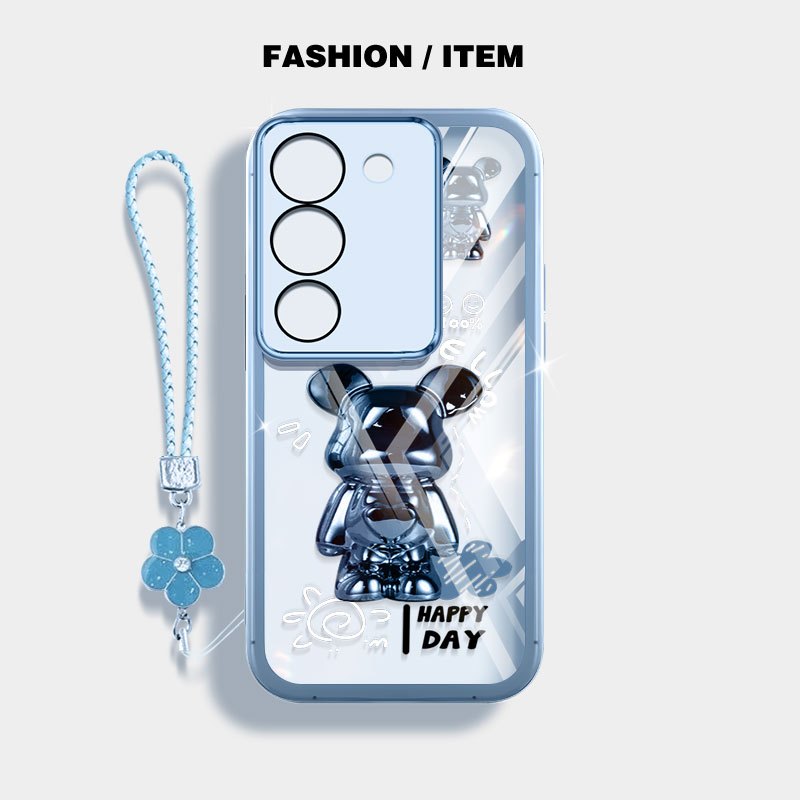VRQR สําหรับ Vivo Y21d Y31d Y31 Y04 Y29S Y29 Y200 4G 5G Y19S Y100 (IDN) หมีและผีเสื้อใสกันกระแทกเคสโทรศัพท์พร้อมเชือกดอกไม้ ราคา ถูกที่สุด ดีลบีเคเค แกลเลอรีภาพที่ 8