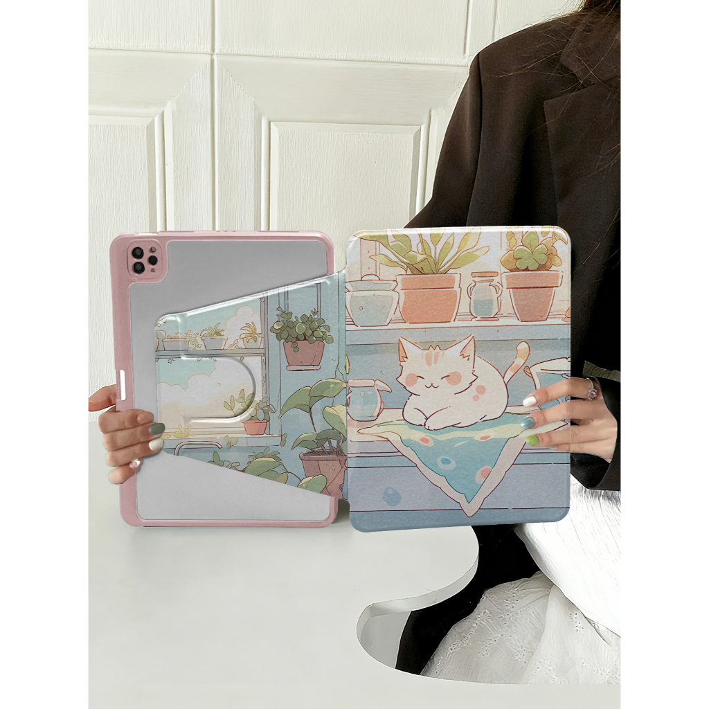 360 ° หมุนพับสําหรับ Lenovo Tab K11 M11 TB330FU TB331FC ฝาครอบ funda Xiaoxin Pad 2024 2025 กรณี Leno