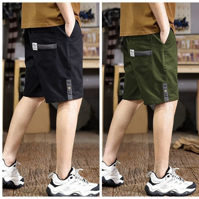 กางเกงขาสั้นผู้ชาย ไซส์ใหญ่พิเศษ ทรงหลวม เอวยางยืดและมีเชือกใน ใส่สบายไม่บีบ เรียบง่าย สำหรับทุกวัน
