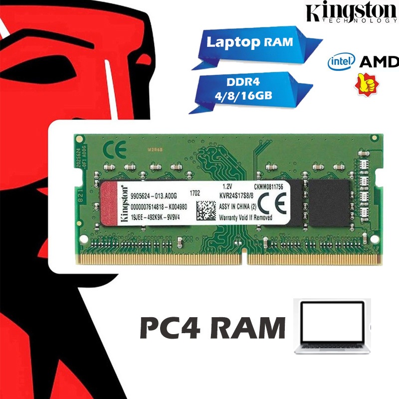 หน่วยความจําแล็ปท็อป DDR4 4GB 8GB 16GB 2400/2133/666/3200Mhz RAM PC4-2400T SODIMM
