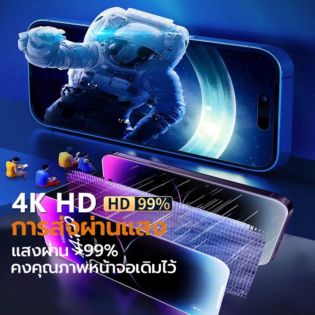 สําหรับ iPhone 11 12 13 14 15 16 16e 17 17e air pro max ป้องกันหน้าจอ [ชุดฝุ่นอัตโนมัติ],ฟิล์มกระจกนิรภัยคลุมทั้งหมด 10X ป้องกันรอยขีดข่วน [9D Full Coverage] thumbnail 3