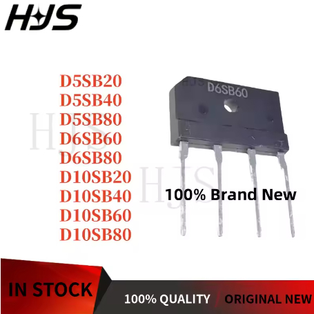 10PCS 100% ยี่ห้อใหม่และคุณภาพ D5SB20 D5SB40 D5SB80 D6SB60 D6SB80 D10SB20 D10SB40 D10SB60 D10SB80 Re
