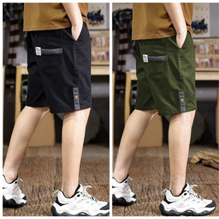 กางเกงห้าส่วนผู้ชาย เอวยางยืด ทรงหลวมสไตล์สแกนดิเนเวีย เรียบ…