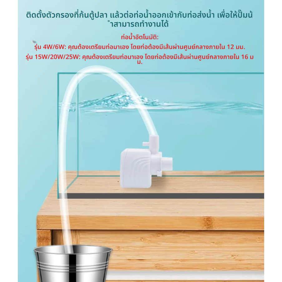 TOPOP ปั๊มกรองตู้ปลา พร้อมกระบอกกรอง 4W/6W/15W/20W/25W thumbnail 6