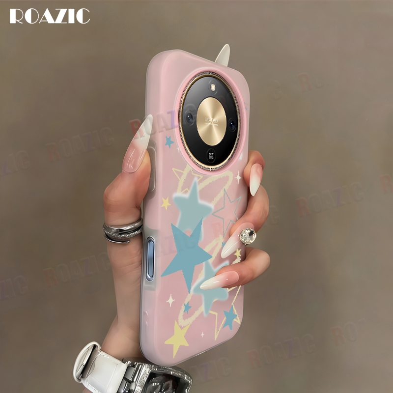 เคสโทรศัพท์หรูหราเข้ากันได้สําหรับ Honor X9d 5G X9c 5G X9b 5G X9a 5G 2 ใน 1 สีลูกกวาดพร้อมดาวการออกแ