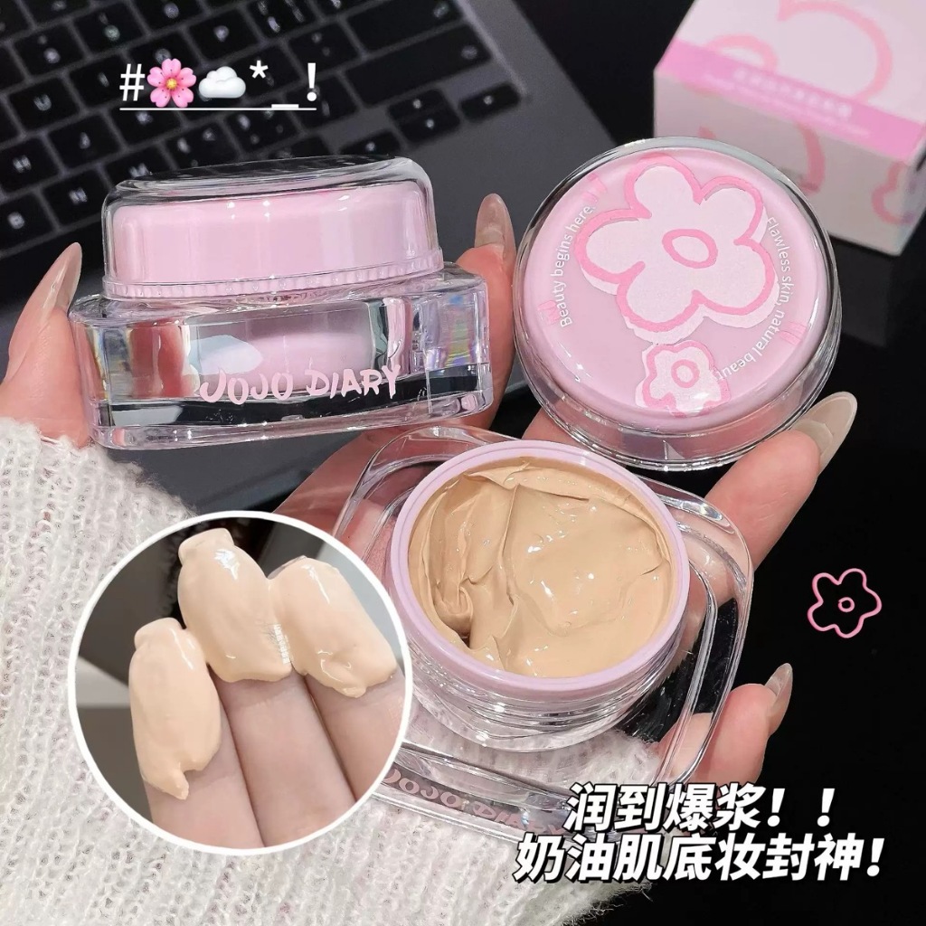 JOJO DIARY DIARY DIARY Natural Beauty Foundation Cream Moisturizing Non-sticking Powder Brightening 
