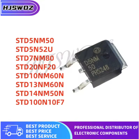 10 ชิ้น/ล็อต STD100N10F7 STD5NM50 STD5N52U STD7NM80 STD13NM60N STD14NM50N STD10NM60N STD20NF20 TO-25