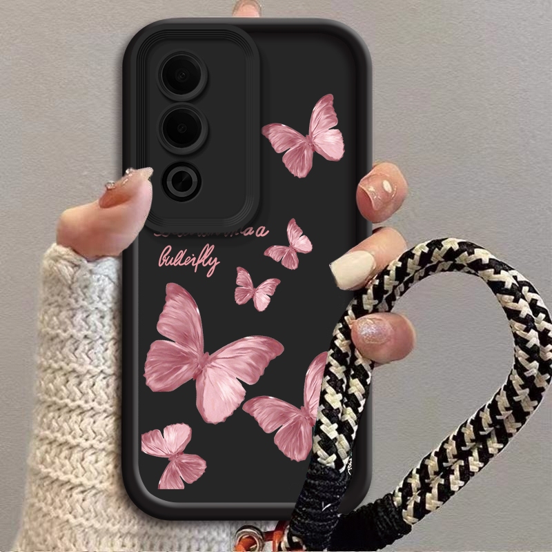 สีชมพูผีเสื้อสําหรับOPPO A3 PRO 5G OPPO A80 5G K12X 5G OPPO A3X OPPO A40 A40M OPPO A60 5G A5i OPPO A