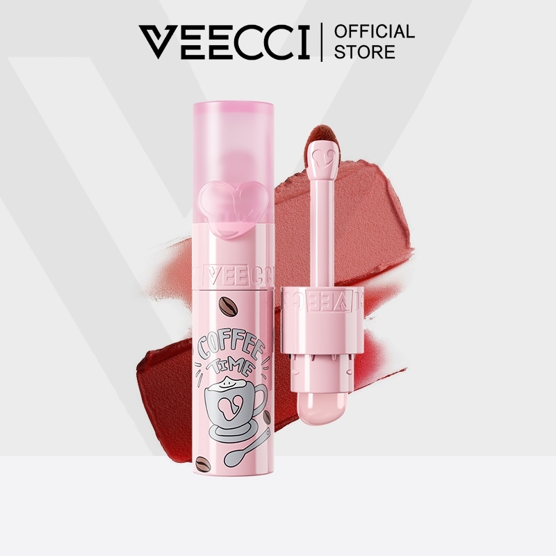 VEECCI ลิปทินท์ ลิปแมตต์ 2 in 1 โบนัส แปรงทาปาก กำมะหยี่ เนื้อสัมผัส แบบพกพา รายวัน ลิปสติก  (2g)