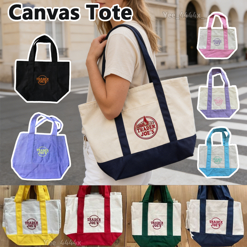 กระเป๋าช้อปปิ้งcanvas Trader Joes ขนาดใหญ่ สไตล์สมัยใหม่