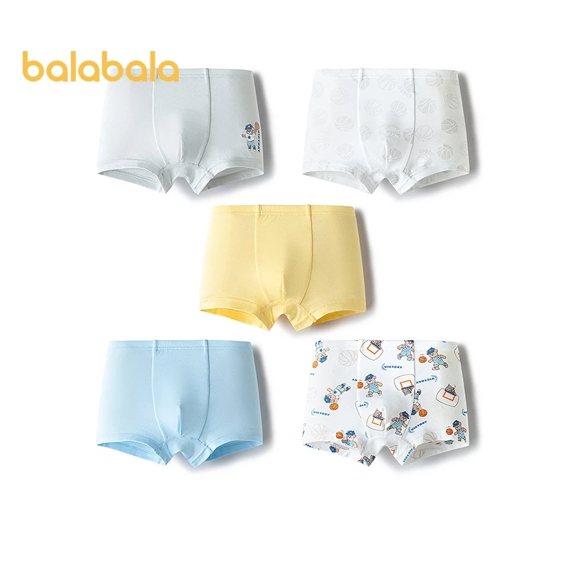 Balabala Boys ชุดชั้นใน 5 ชิ้น สำหรับเด็ก ทำจากคอตตอนระบายอากาศ น่าสวมใส่ทั้งวันและโรงเรียน