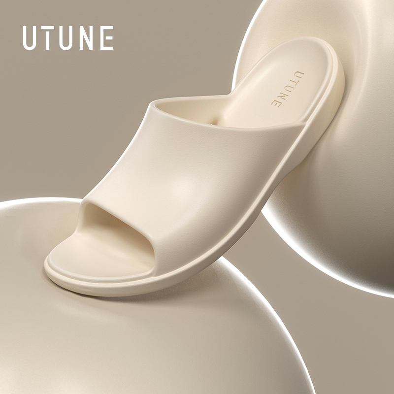 UTUNE รองเท้าแตะบางเบานุ่มสบาย รองรับโค้งเท้า ออกแบบตามหลักสรีรศาสตร์ พื้นนุ่มกันลื่น ใส่ในบ้าน-ห้องน้ำ เงียบไม่ดัง สวมกระชับ สไตล์ทันสมัย