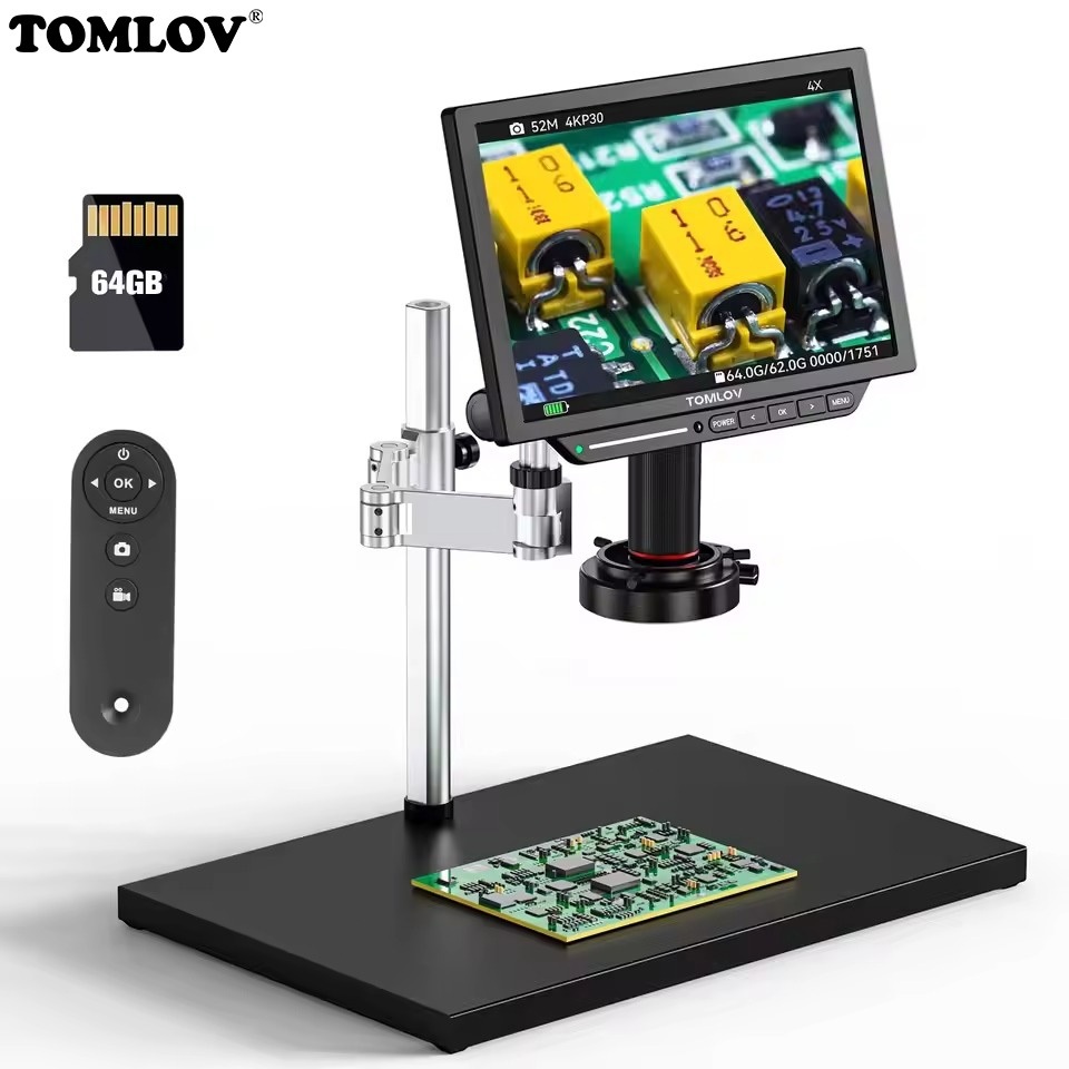 【 🔥 4K & Autofocus & ประสิทธิภาพสูง 🔥】TOMLOV TM4K-AF Max Autofocus กล้องจุลทรรศน์ 4K, 10.1 "กล้องจุล