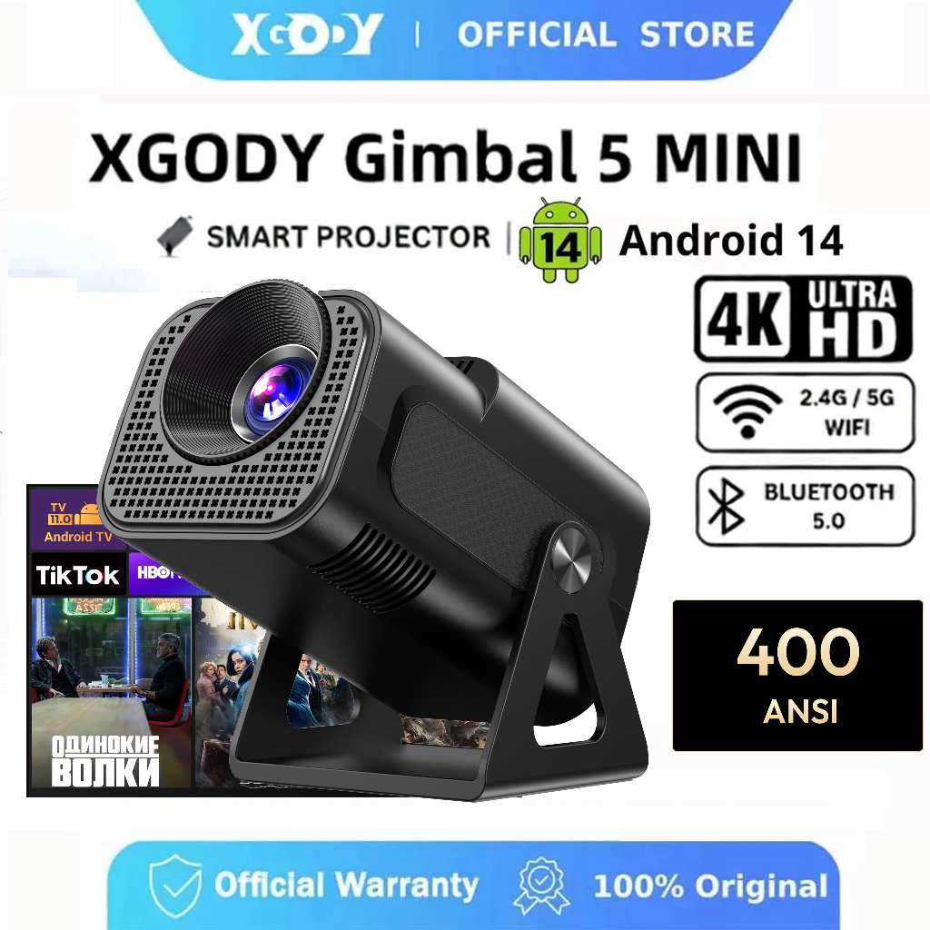 【สนับสนุน netflix】XGODY projector HY320 MINI 1080P โปรเจคเตอร์ Automatic correction โฮมโปรเจ็กเตอร์ 