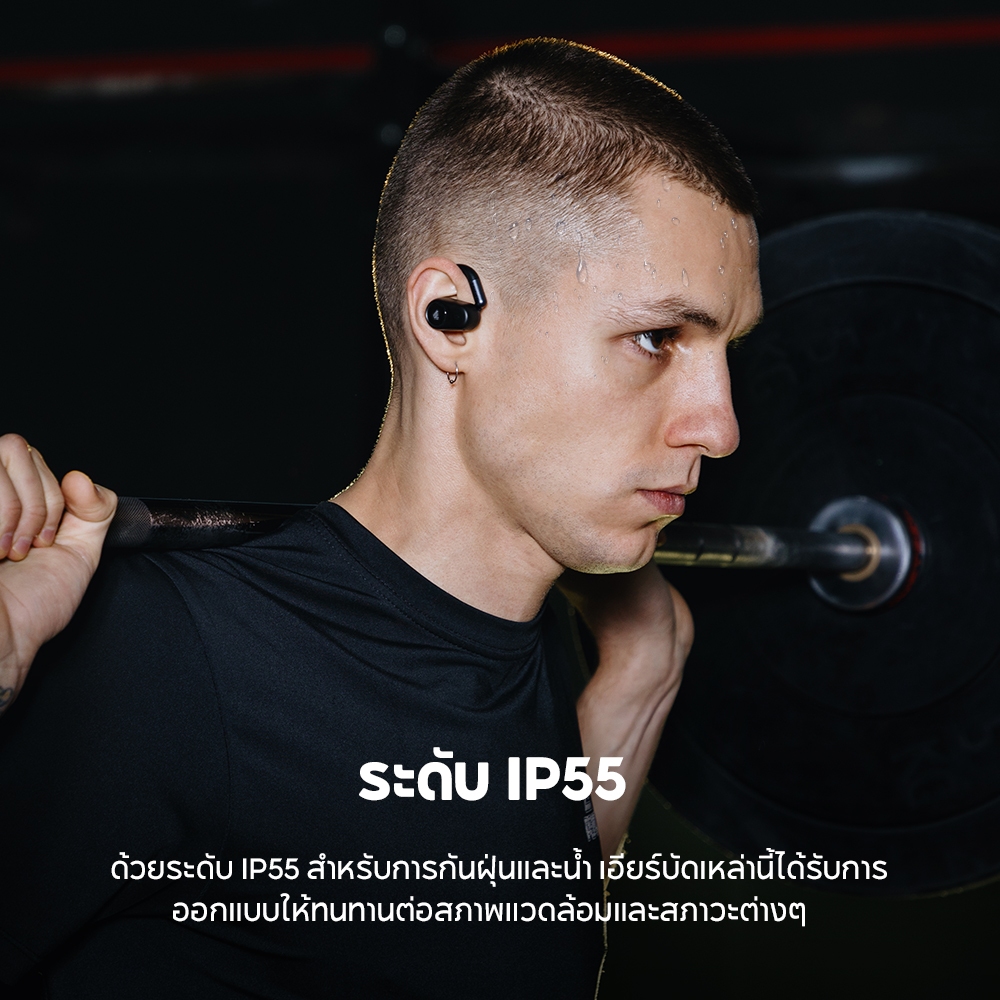 Edifier A6 หูฟังไร้สาย True แบบเปิดหู Bluetooth V5.4 ที่เกี่ยวหูหมุนได้ไมโครโฟนในตัว 2+2 ไมโครโฟน เสียงความละเอียดสูงไร้สาย LDAC/SBC IP55 ราคา ถูกที่สุด ดีลบีเคเค แกลเลอรีภาพที่ 6