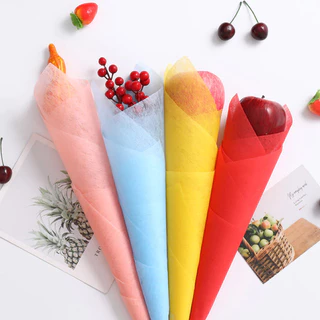 ผ้าฝ้ายห่อดอกไม้ เนื้อนุ่ม สีสวย ขนาด 48x48 ซม. 30 แผ่น/แพ็ค สำหรับร้านดอกไม้