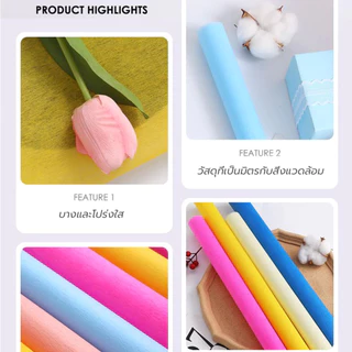 ผ้าฝ้ายห่อดอกไม้ เนื้อนุ่ม สีสวย ขนาด 48x48 ซม. 30 แผ่น/แพ็ค สำหรับร้านดอกไม้