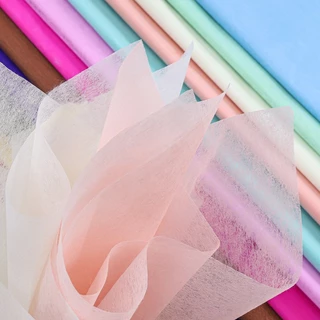 ผ้าฝ้ายห่อดอกไม้ เนื้อนุ่ม สีสวย ขนาด 48x48 ซม. 30 แผ่น/แพ็ค สำหรับร้านดอกไม้