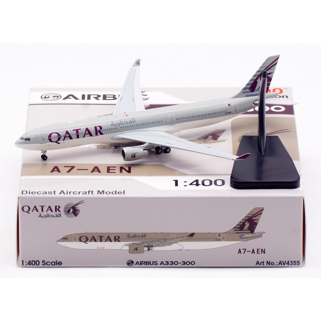 AV4355 Alloy Collectible Plane Gift Aviation 1:400 QATAR Airbus A330-300 Diecast Aircraft Jet Model 
