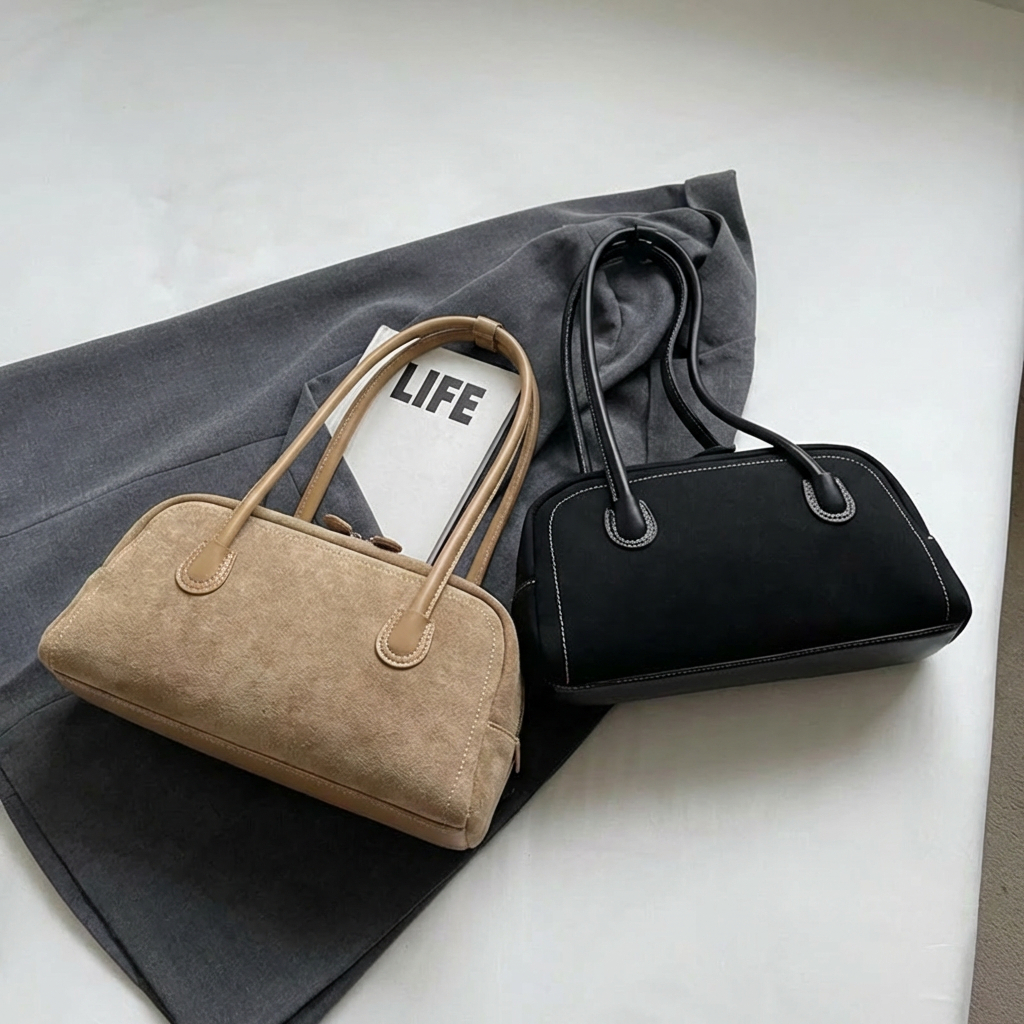 🚚สต็อกพร้อมในกรุงเทพ🚚 คุณภาพดี 🔥กระเป๋าหนังกลับ กระเป๋าสะพายไหล่สําหรับผู้หญิงหลายกระเป๋ากระเป๋าใต้วงแขนกระเป๋าถือหนังนิ่ม มารยาท สําหรับทํางาน