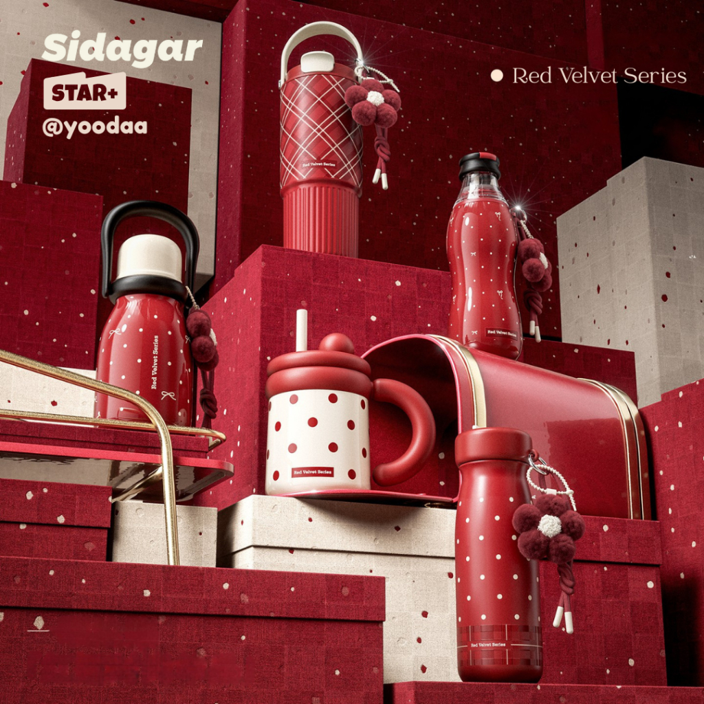 【ใหม่】Sidagar แก้วเก็บความเย็น ถ้วยกระติกน้ําร้อนกํามะหยี่สีแดงของขวัญ ฉนวนกันความร้อน (สําหรับเย็น)