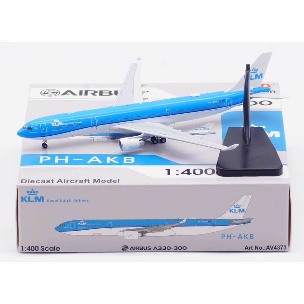 AV4373 Alloy Collectible Plane ของขวัญการบิน 1:400 KLM Royal Dutch Airines "SkyTeam" Airbus A330-300