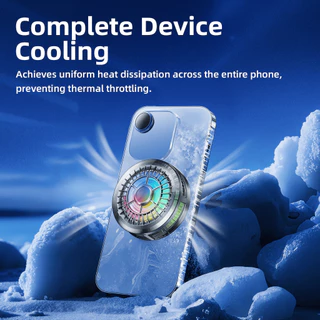 GOOJODOQ Magnetic Phone Cooler Dynamic RGB Glow Portable Clip on Design