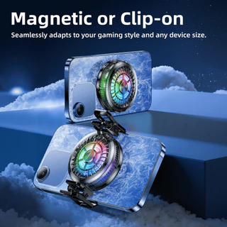 GOOJODOQ Magnetic Phone Cooler Dynamic RGB Glow Portable Clip on Design