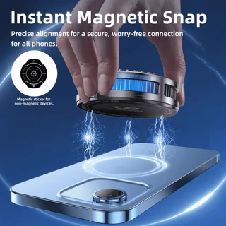 GOOJODOQ Magnetic Phone Cooler Dynamic RGB Glow Portable Clip on Design