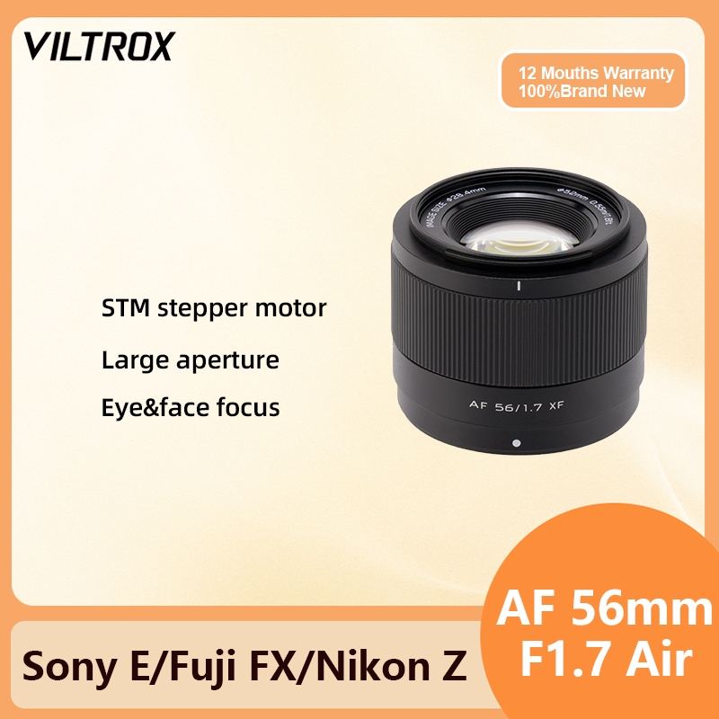 Viltrox AF 56mm F1.7 APS-C เลนส์ภาพรูรับแสงขนาดใหญ่สําหรับ Fuji X-E3 X-T5 Nikon Z30 Sony E ZVE10 น้ํ