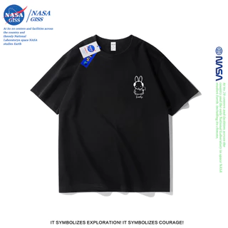 NASA เสื้อยืดชายหญิงแขนสั้น สไตล์ลำลอง summer Miffy พิมพ์ลาย คอตตอน คอกลม หลวมและระบายอากาศ