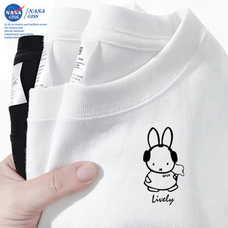 NASA เสื้อยืดชายหญิงแขนสั้น สไตล์ลำลอง summer Miffy พิมพ์ลาย คอตตอน คอกลม หลวมและระบายอากาศ