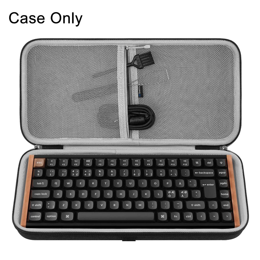 Geekria เคสคีย์บอร์ดสําหรับคีย์บอร์ด 84 คีย์, กระเป๋าแบบแข็งเข้ากันได้กับ Keychron K2 HE, Aula F75, ASUS ROG Azoth 75% คีย์บอร์ด