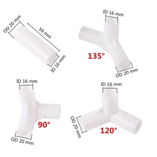 ภายใน 8/12/16 มม.ข้อศอกตรง 4-Way T Connector Multi-angle 3-Way PVC Joint 60/90/120/135 องศา DIY ตู้เสื้อผ้าเต็นท์ Fitting อะแดปเตอร์