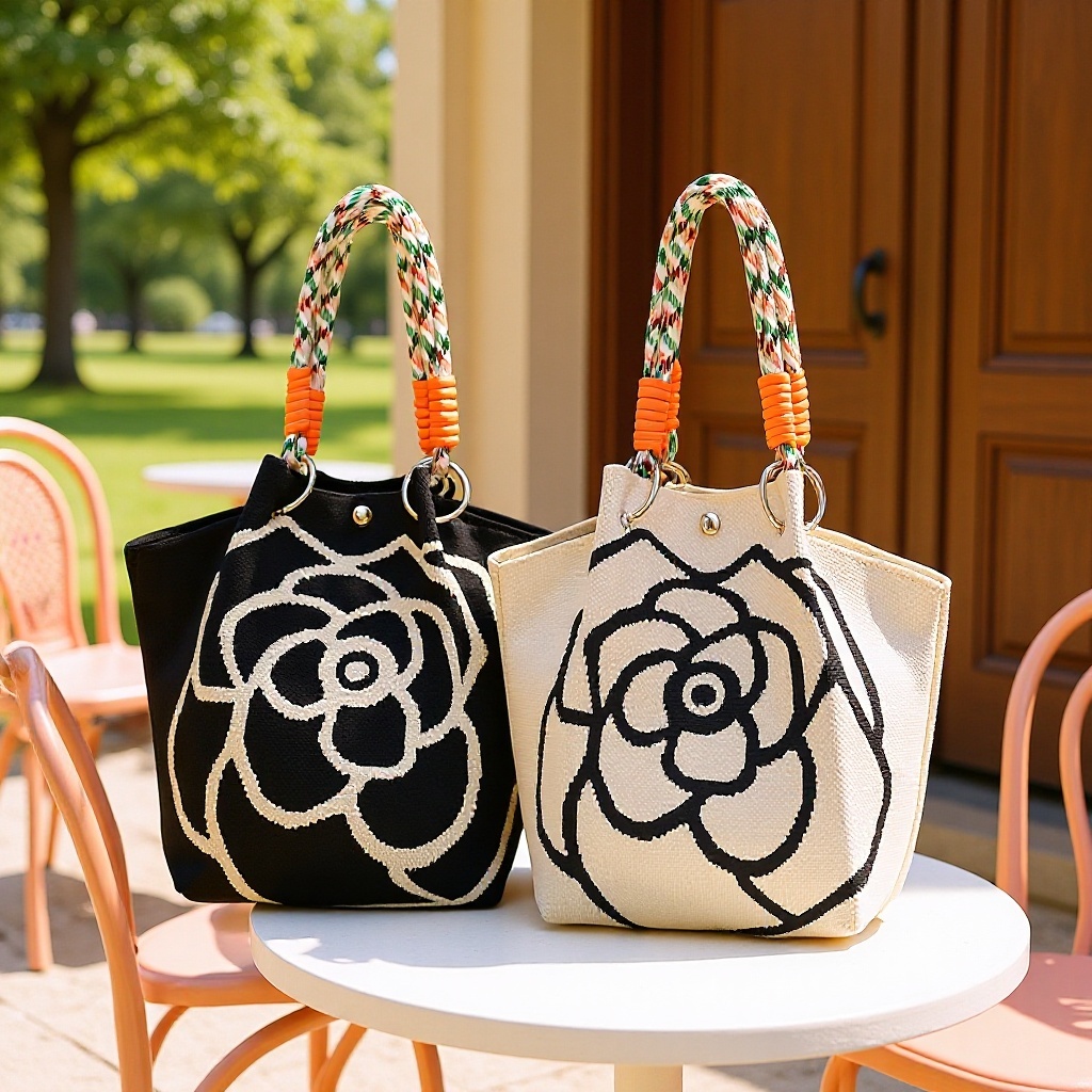 กระเป๋าถือ ผีเสื้อถักกระเป๋าผู้หญิงกระเป๋ ความจุขนาดใหญ่ ดีไซน์น่ารัก หัวเข็มขัดแม่เหล็ก น้ำหนักเบา - รูปที่ 2