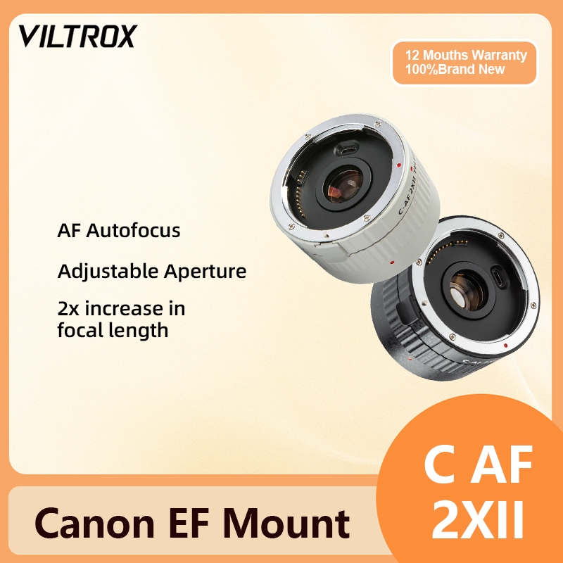 Viltrox C-AF 2X II Teleplus ตัวแปลงโฟกัสอัตโนมัติ 2.0X ตัวแปลงเทเลโฟโต้ ขยาย สําหรับเลนส์ Canon EOS EF 7DII 5D IV