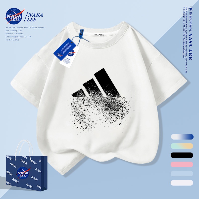 [จัดส่งในวันเดียวกัน] เสื้อยืดนาซ่าแขนสั้น ทำจากผ้าฝ้าย สบายๆ เหมาะสำหรับทั้งผู้ชาย ผู้หญิง และเด็ก