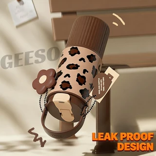 GEESO Tumbler 750ML / 25OZ Hot & Cold 316 Stainless Steel Water Bottle with Handle & Straw 手提吸管杯