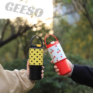 GEESO Tumbler 750ML / 25OZ Hot & Cold 316 Stainless Steel Water Bottle with Handle & Straw 手提吸管杯