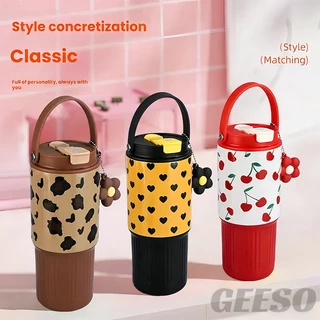 GEESO Tumbler 750ML / 25OZ Hot & Cold 316 Stainless Steel Water Bottle with Handle & Straw 手提吸管杯