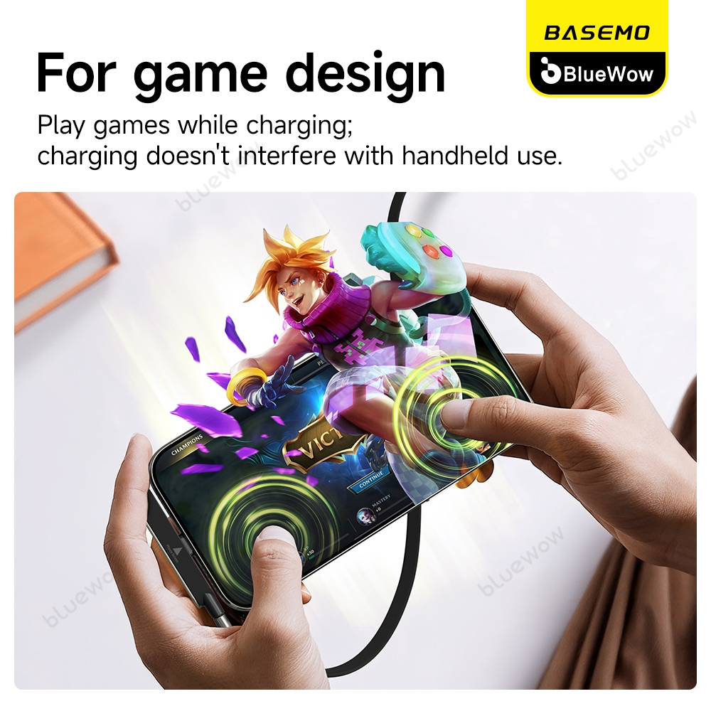 BlueWow Invisible Holder Charger Cable พร้อมขาตั้ง, 240W Angled Fast Charging Data Cable 2-in-1 & Phone Stand For Gaming, Office, Car Travel, ใช้งานร่วมกับสายชาร์จ Type-C ราคา ถูกที่สุด ดีลบีเคเค แกลเลอรีภาพที่ 6